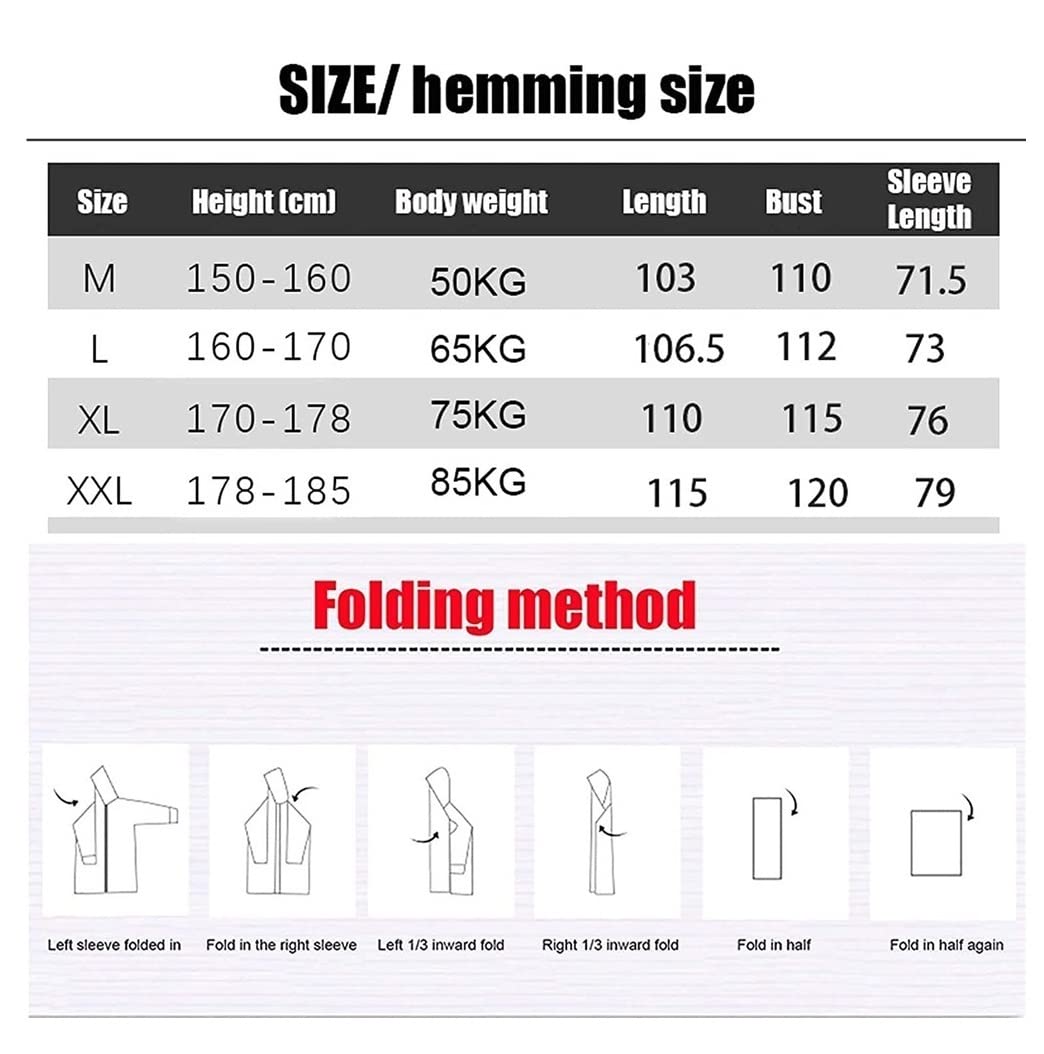 Raincoat Poncho Adult EVA Edging Raincoat, Reusable Long Hooded Rain Poncho,Transparent Brim Rain Coat (Color : B, Size : X-Large)