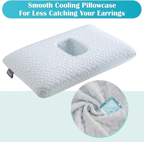 Miniatura 5 de USlixury Almohada para piercing de oreja, almohada de oreja con tapón de espuma, almohada de perforación de 3.5 pulgadas de alto con 4.7 x 3.2