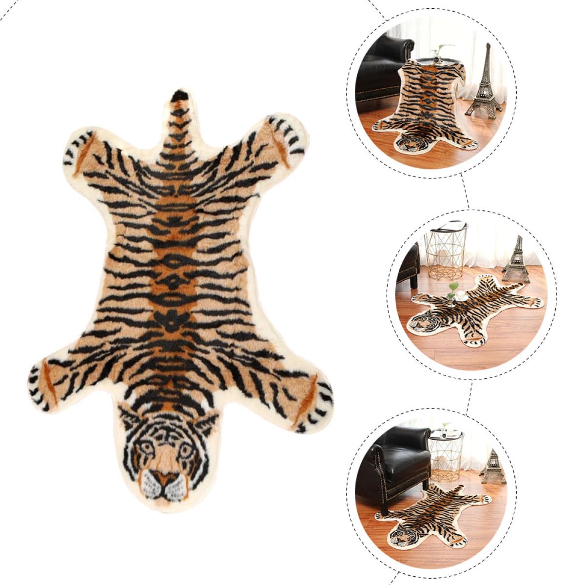 Beavorty Zerbino Antiscivolo Tigre 85x110 Cm, Tappetino da Pavimento Decorativo per Ingresso e Camera da Letto, Cuscino da Pavimento per Casa e Soggiorno Motivo Animale Creativo