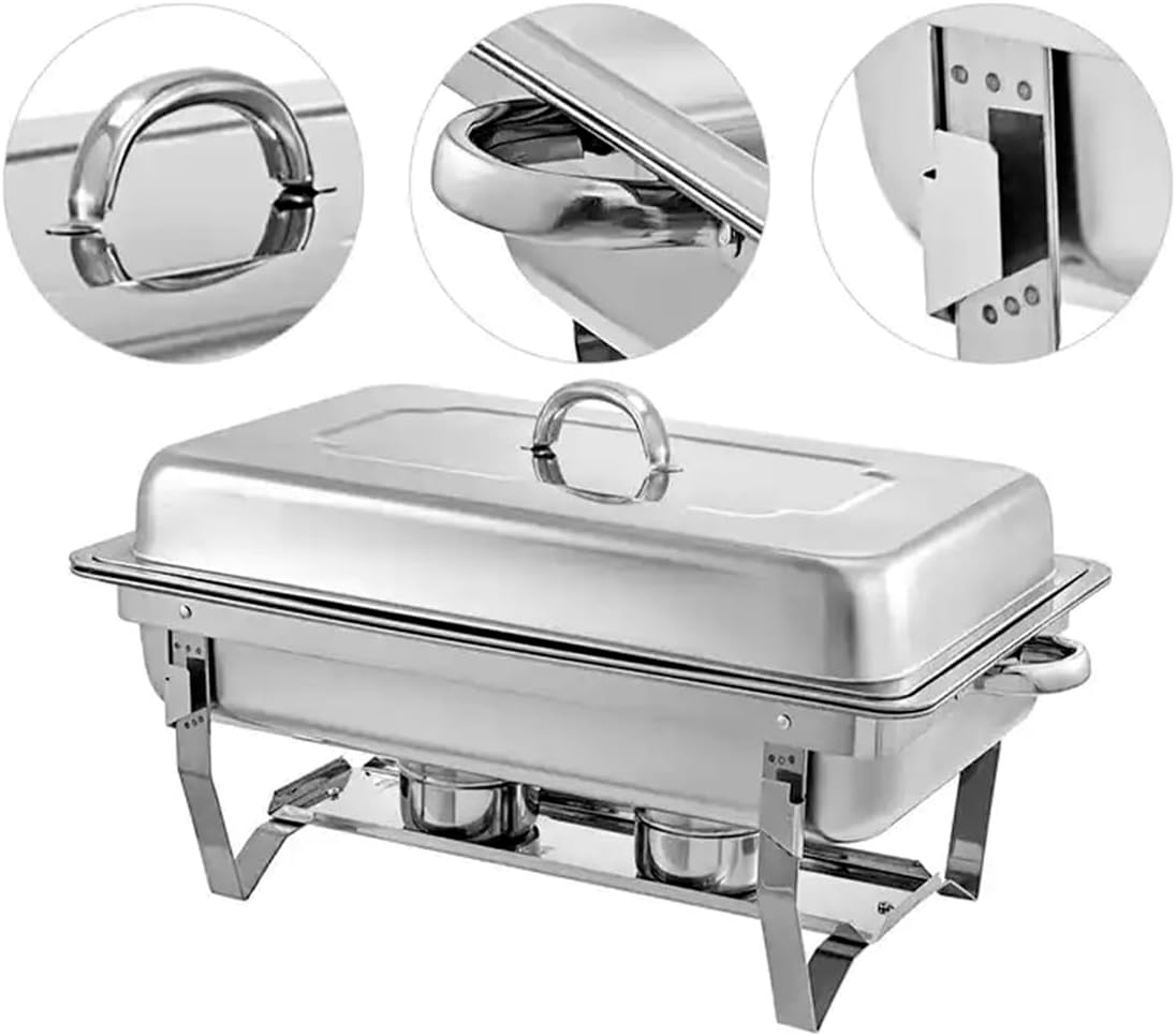 Rechaud Retangular 9 Litros Com 1 Cuba Banho Maria Aço Inox ... - imagem principal do produto