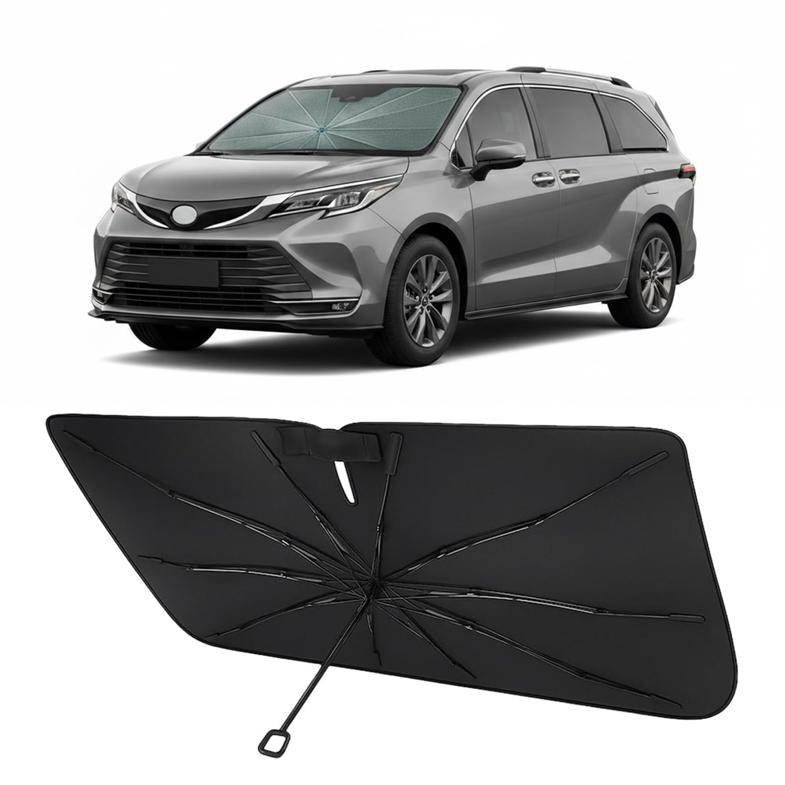 Proadsy Custom Fit 2021-2026 Toyota Sienna Windshield Sun Shade Umbrella