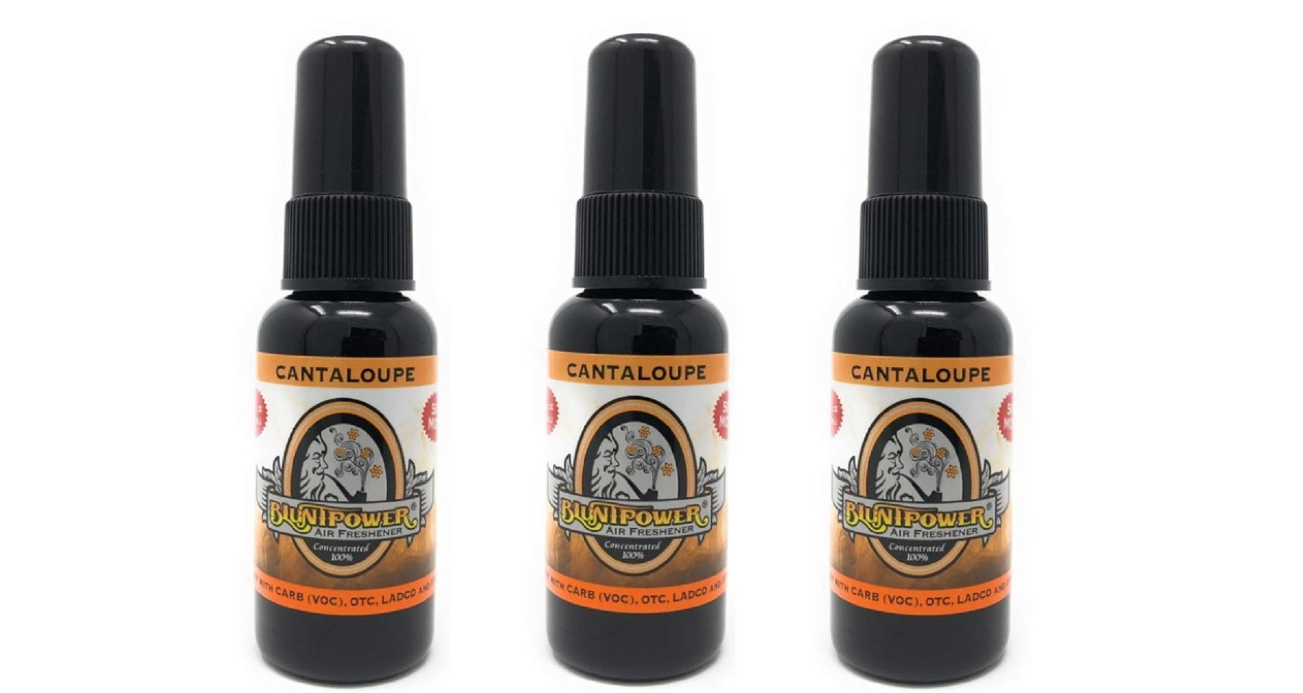 Blunt Power Oil Based Concentrated Air Freshener and Oil for Diffuser - 3 Pack of Cantaloupe (1.5 Ounce Each)