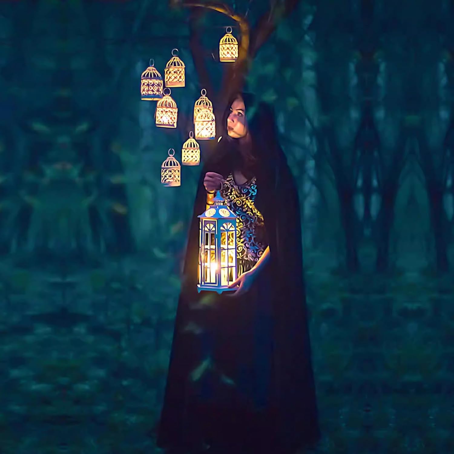 Halloween Hooded Cloak Full Length Velvet Cape with Hood for Halloween Cosplay Costume,59 inch - Image 5