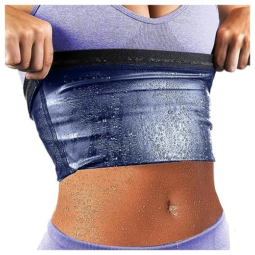 Sweat Waist Trimmer Trainer Belt Wrap Belly Sweat Band Sauna Slimming Belt for Women Lower Belly Fat Plus Size Deep Blue