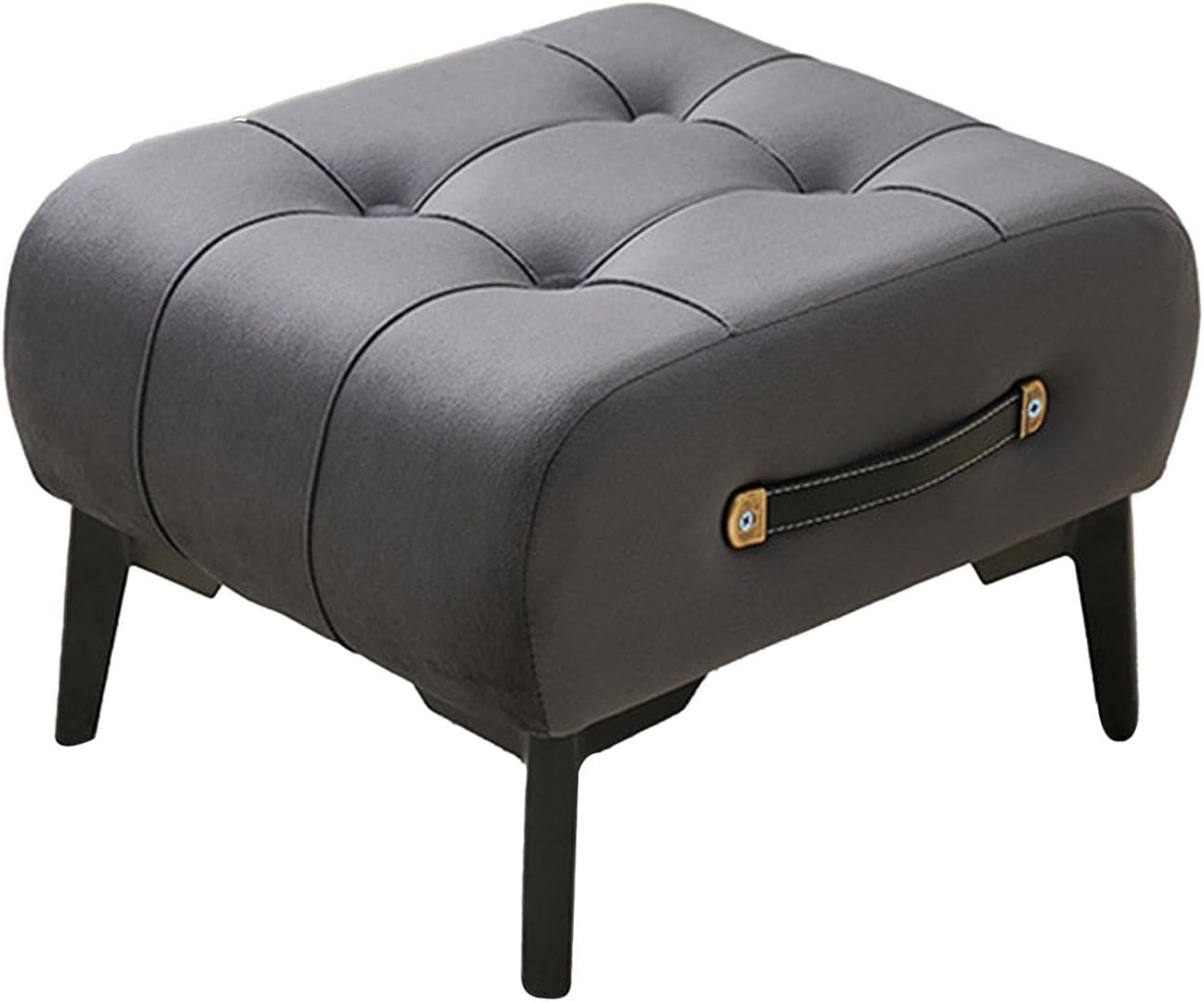 Foot Stool Footrest Ottoman Stool Suede Footstool for Nursery Bedroom Apartment Playroom, Dark Gray
