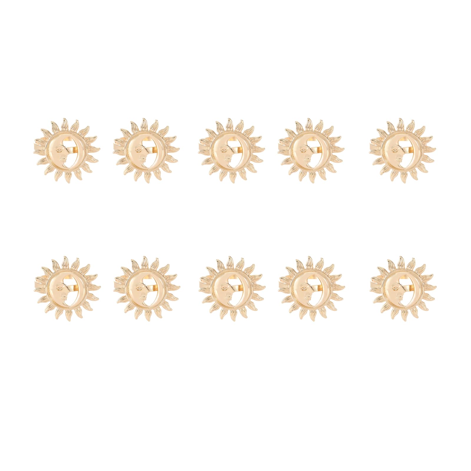 Tsophreniq Moons Pattern Napkin Fasteners Rustproof Metal Tableware Accessories Elegant Dinner Party Napkin Holders Sun Moons Designs Accessories