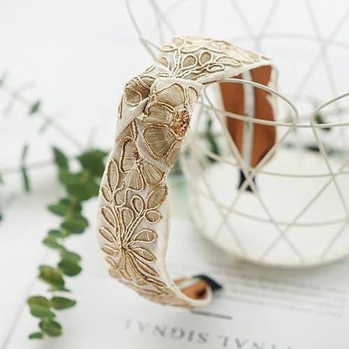 Miniatura 3 de AK Diademas bohemias de satén de belleza, estilo retro francés, tela bordada, nudo, accesorios para el cabello de moda