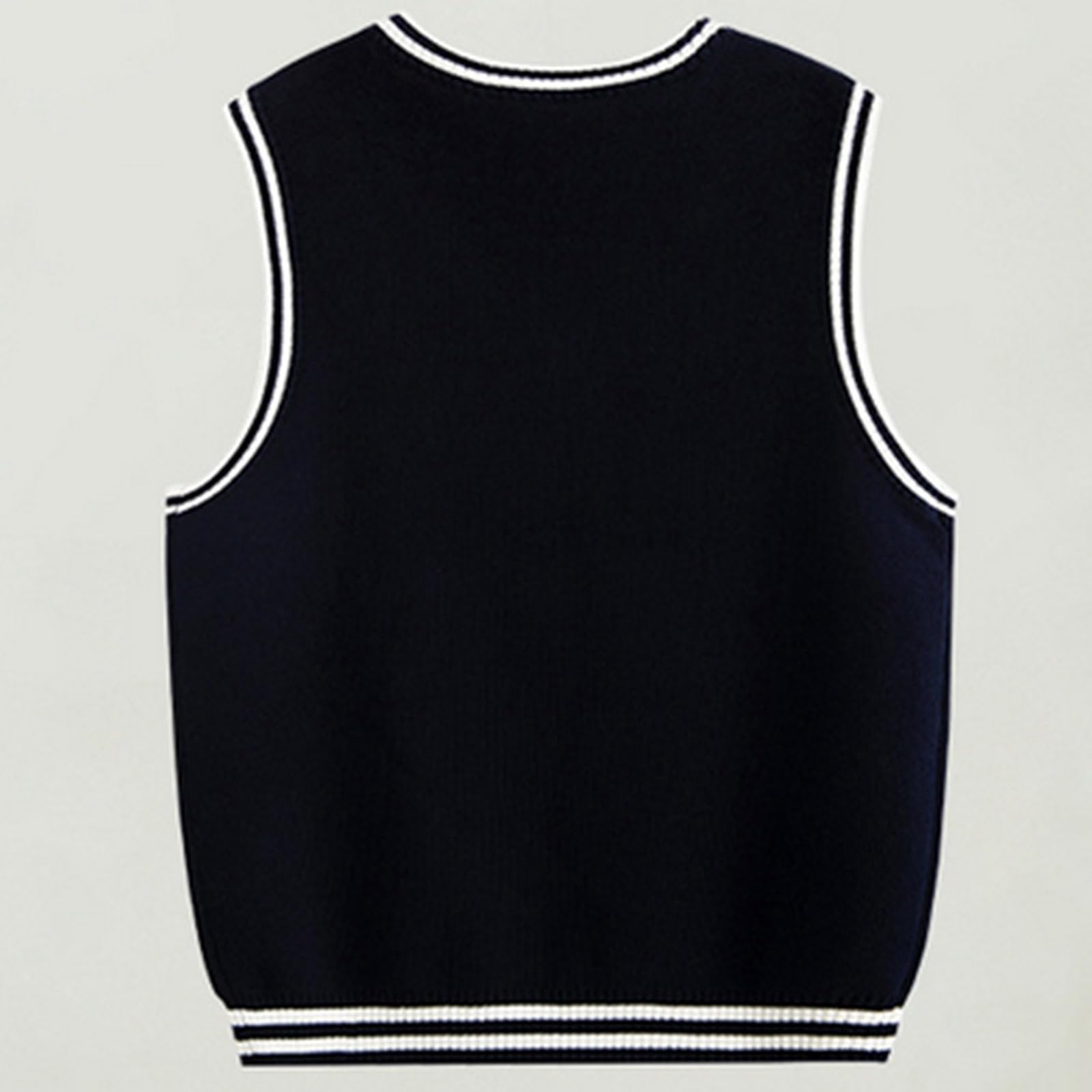 Generisch Maglione per ragazzi, gilet in stile preppy, abbigliamento casual comodo per ragazzi dai bambini agli adolescenti, giacca in pile per ragazzi, Blu marino, 9-10 Anni