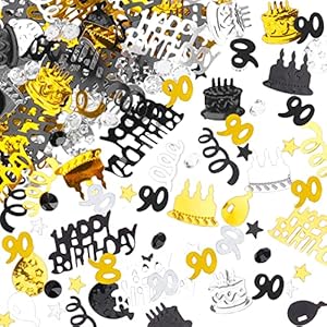 GoldRock Konfetti 90 Geburtstag Deko, Streudeko Geburtstag 90, Deko 90 Geburtstag Frau Mann, Konfetti Zahl 90 Gold…