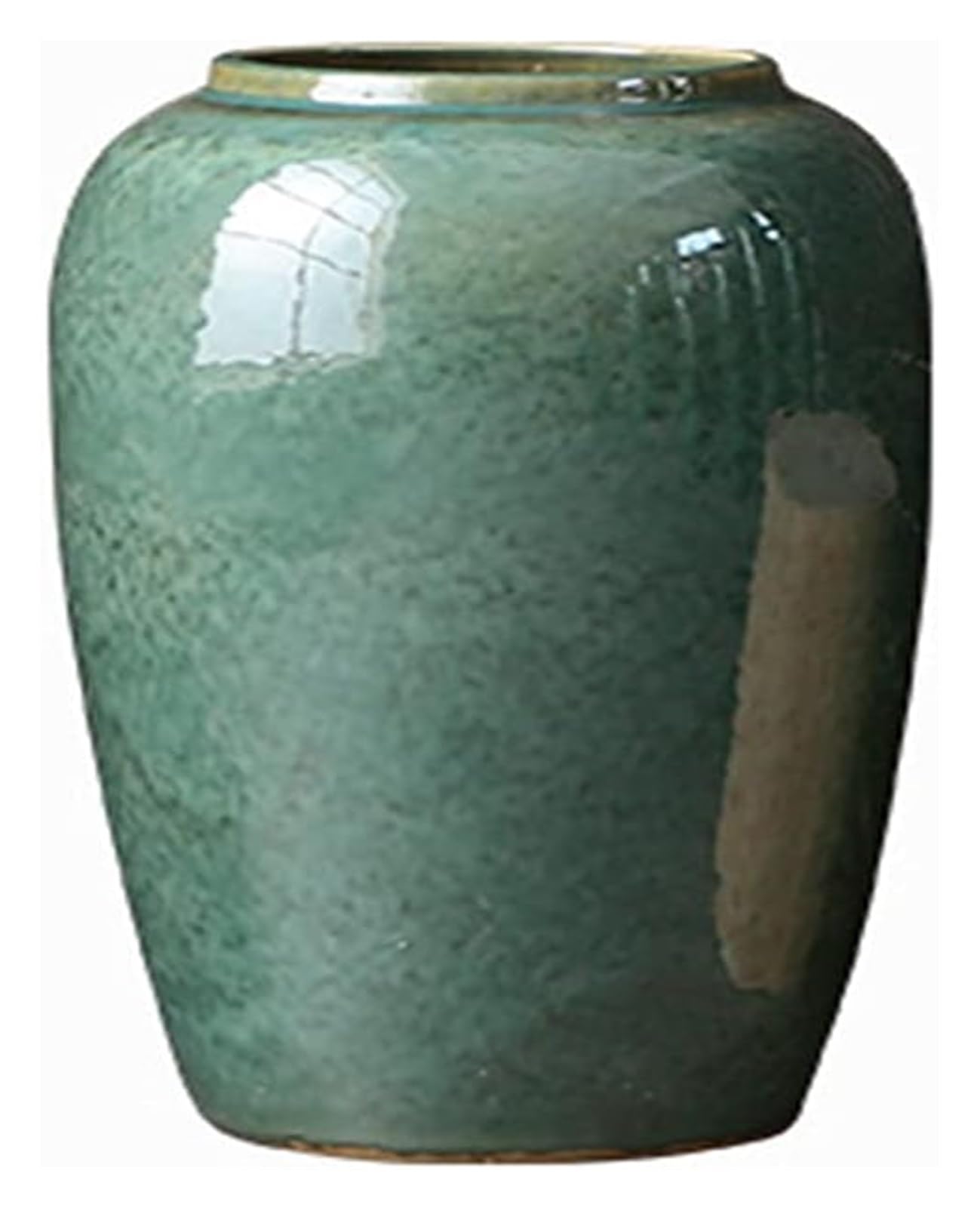 asdchZen Vase Ceramic Vase, Modern Style Living Room Ornament Retro Pottery Jar Floor Large Size Vase, Countertop Decor, Green -Grn-24 * 40 Cm,Grn-24 * 40 cm