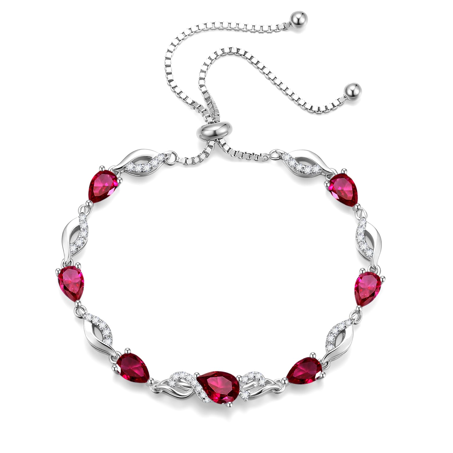 FANCIME Bracciale da donna in argento con foglie, bracciale tennis con pietra portafortuna a forma di foglia, bracciale tennis regolabile con brillantini, gioielli e regali per donne, fidanzate