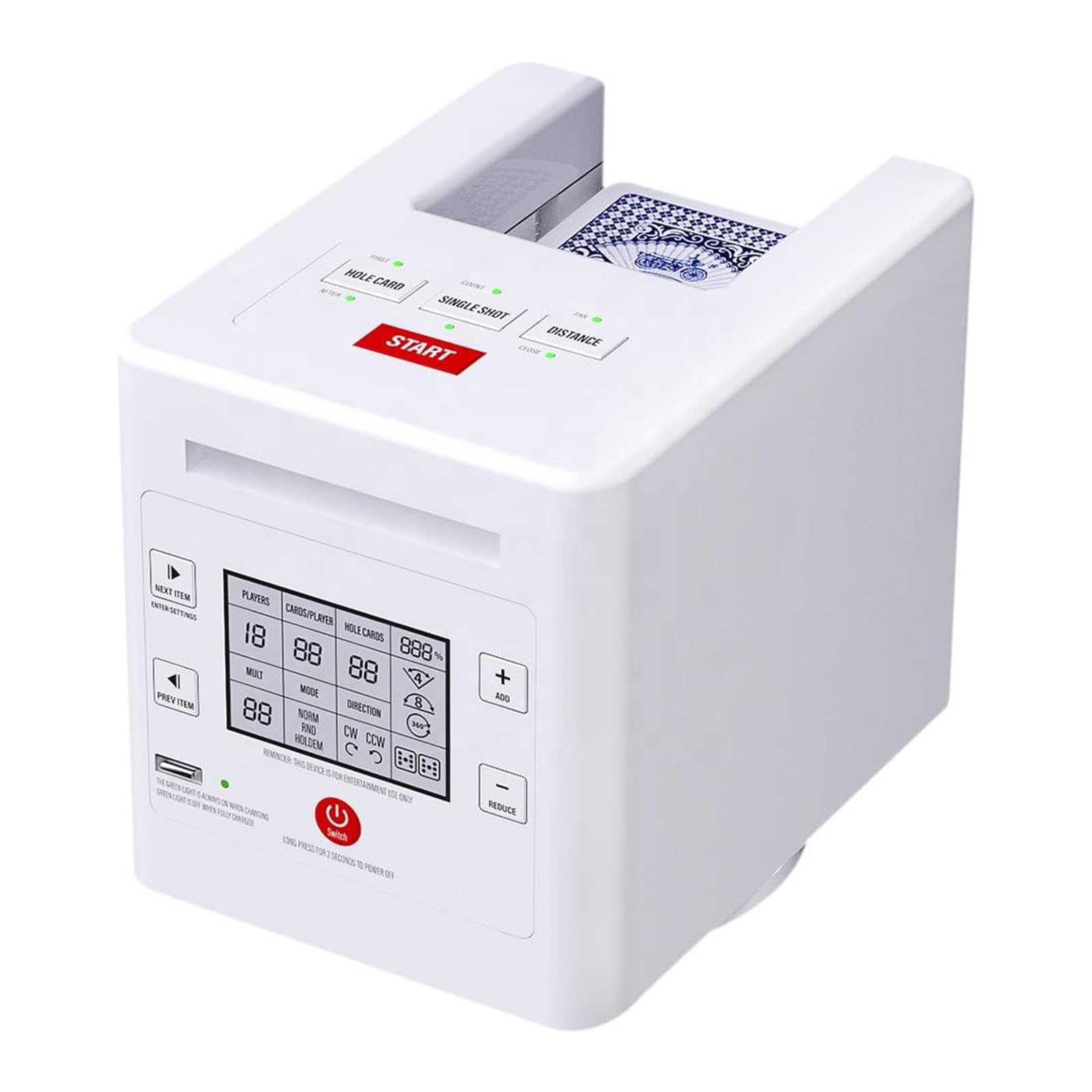 Eoweiot Automatic Card Dealer, 4 Decks Playing Card Shuffler, Shuffling-Free Automatic Silent Rotating Card Dealer,For Blackjack