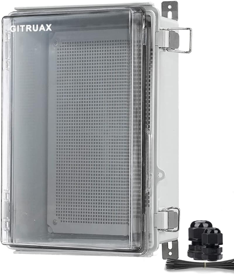Waterproof Electrical Enclosure Box ip67 Outdoor Junction Box Plastic ABS and Project Box (Clear Cover,11.8"×7.9"×5.1")