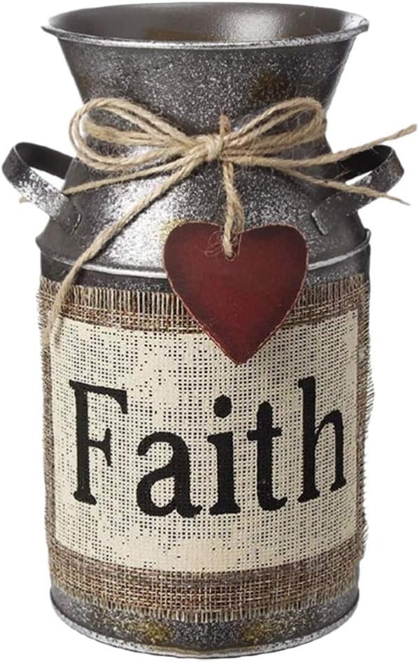 BESPORTBLE Jarrón rústico estilo rústico con asa, jarra de leche vintage con asa, jarrón decorativo para flores, decoración de casa de campo para el