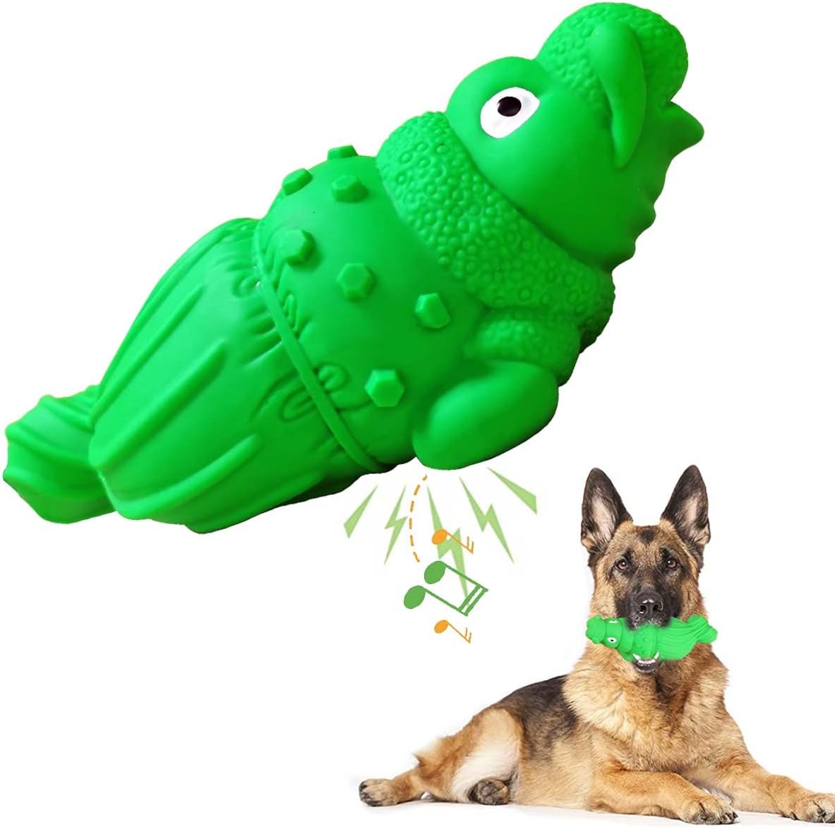 XRVUYCLH Squeaky Dog Chew Toys for Aggressive Chewers Toughest Non-Toxic Natural Rubber Long Lasting Dog Toys for Medium Large Dogs Chew…