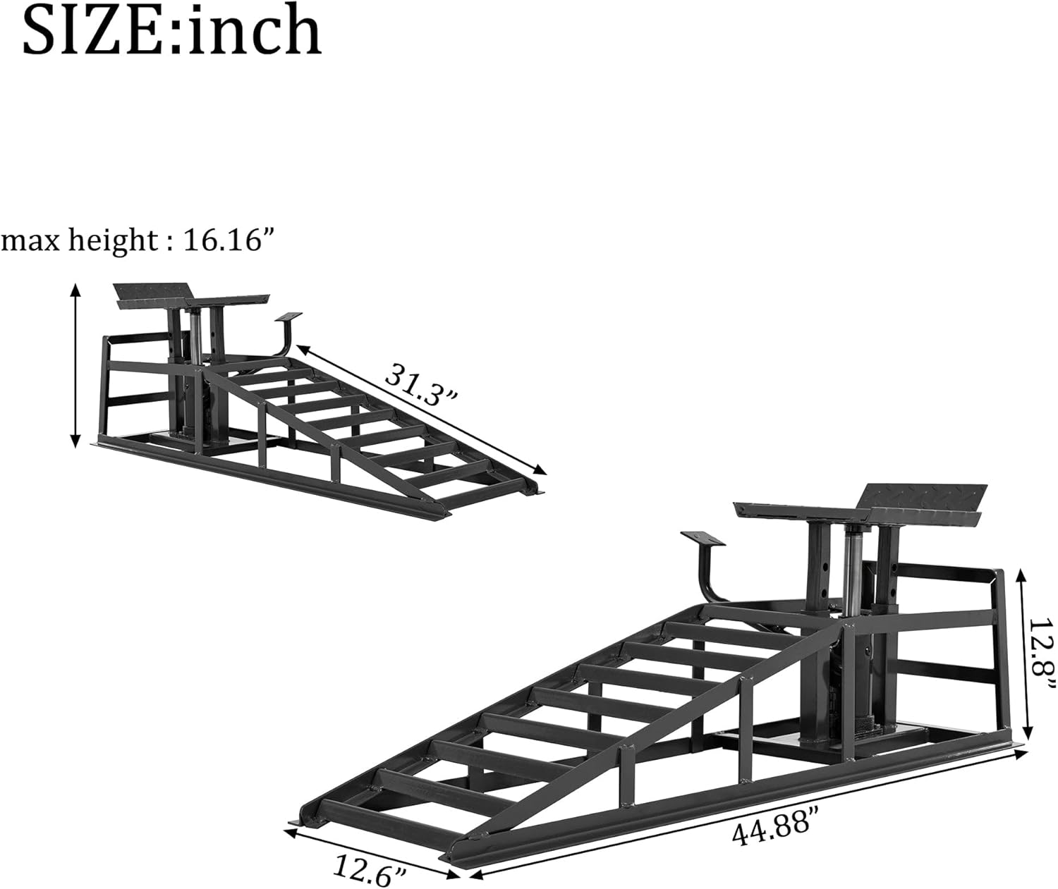 Auto Car Truck Service Ramps Lifts with Pedal, Garage Car Lift Hydraulic Ramps 5 Ton,Automotive Hydraulic Lift Repair Frame Lift(2 Pack) Black Color