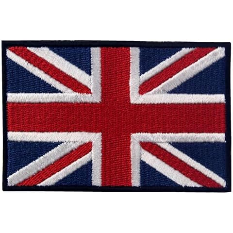 British Union Jack Embroidered Flag Emblem UK Great Britain Applique Iron On Sew On Patch Cover