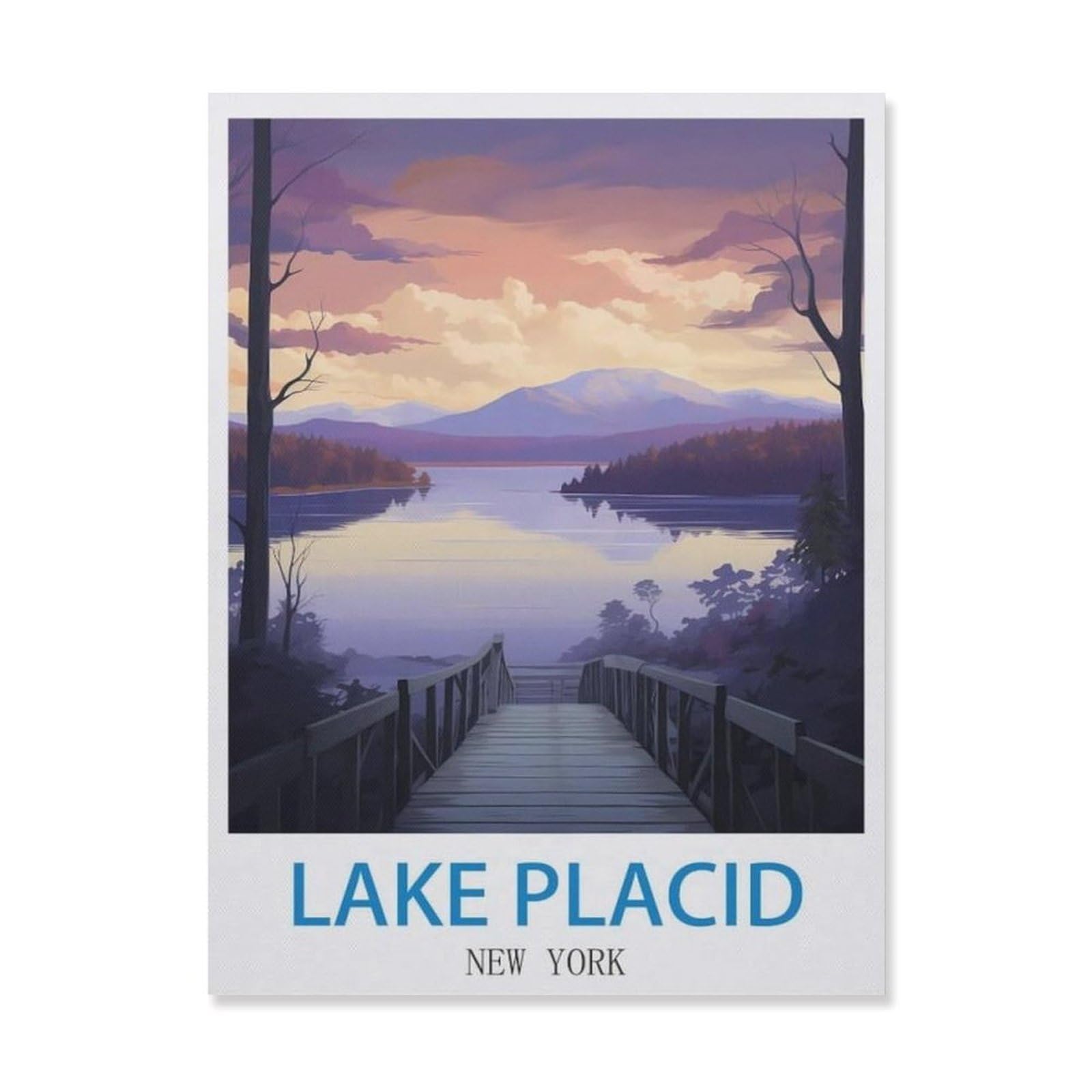 Lake Placid New York，Vintage Tin Signs Funny Metel Decorative Signs - Retro Wall Decor Home Wall Signs(20x30cm）8x12 inch-EG28