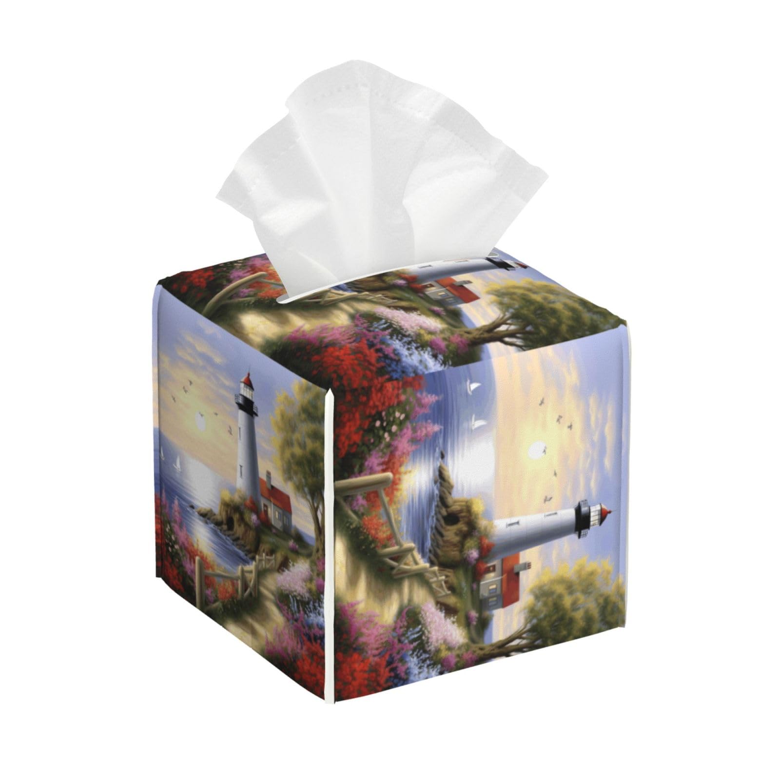 Lighthouse Diamond Painting Tissue Box Cover Square Cube Boxes