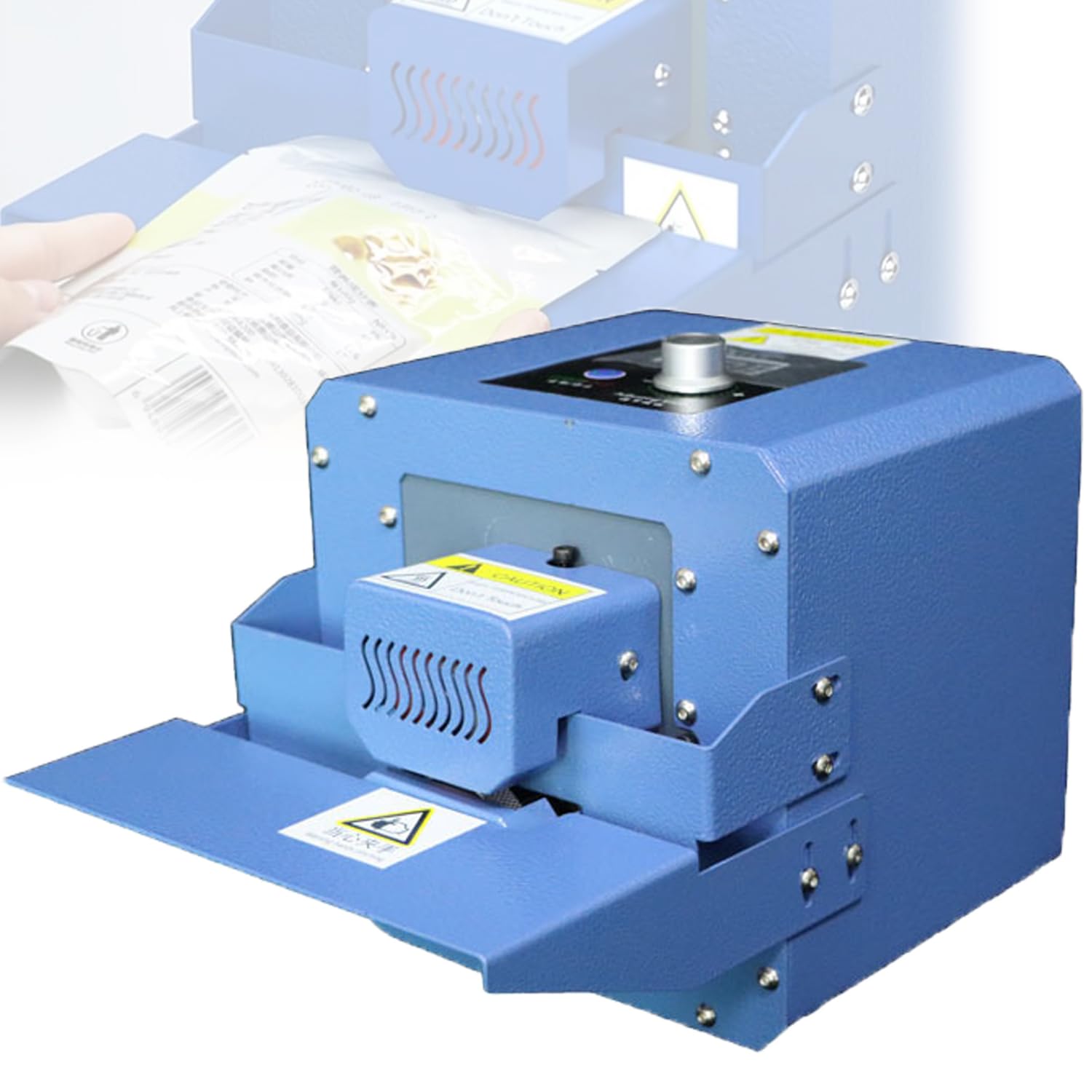 Máquina automática de sellado térmico, sellador de banda continua de 5 m/min, temperatura ajustable de 80 a 200 °, ideal para sellado de películas de bolsas de PVC