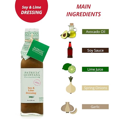 Miniatura 4 de Patricia Quintana Aderezo prémium de soja y lima - Sabroso aderezo artesanal para ensaladas y adobo, hecho con aceite de aguacate virgen mexicano.