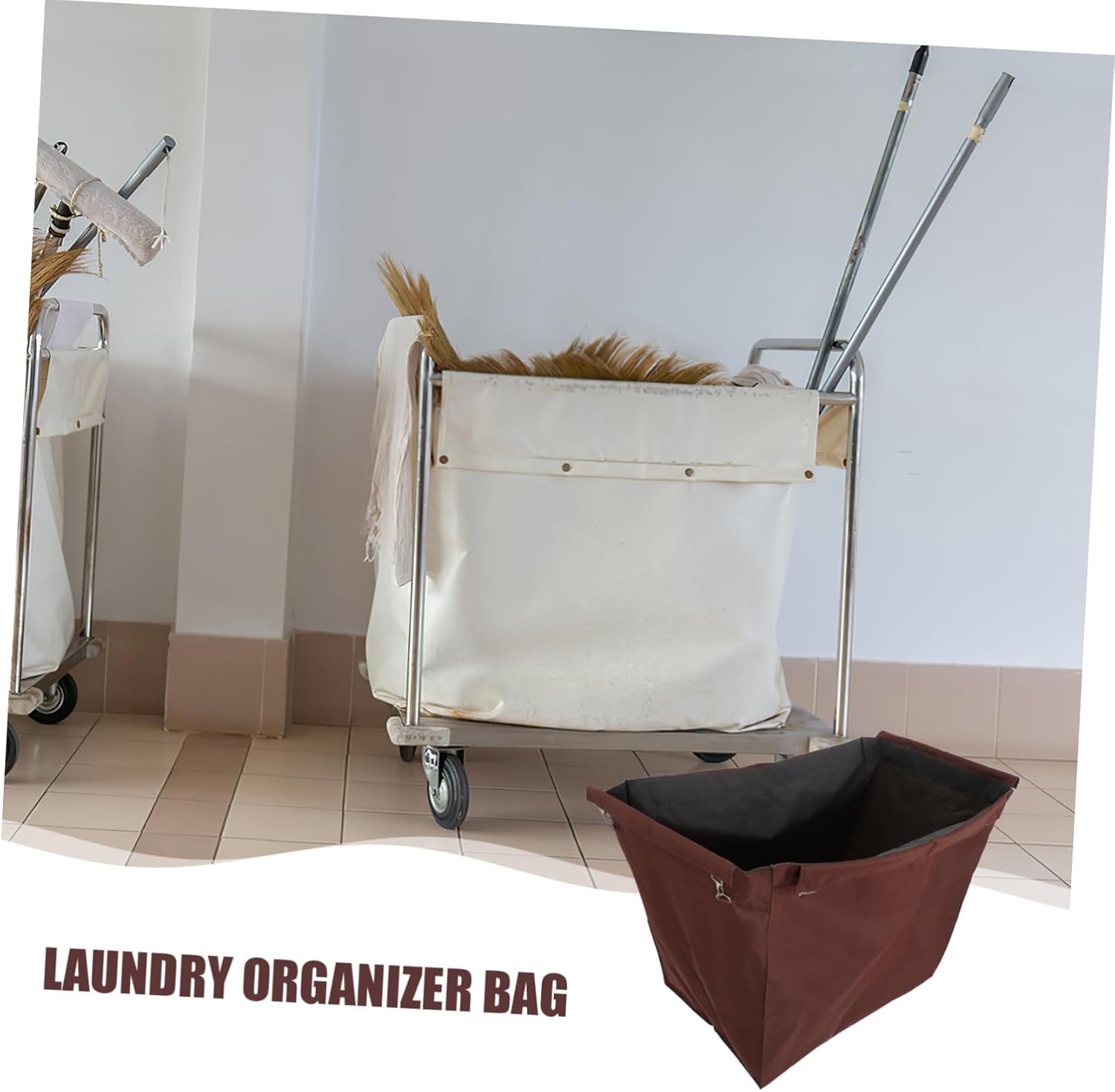 KICHOUSE Versatile Oxford Linen Laundry Cart Bag Replacement Storage Organizer for Hotel Guesthouse