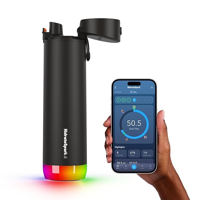 Hidrate Spark Stainless Steel Pro Smart Water Bottle - Tracks Water Intake With Bluetooth