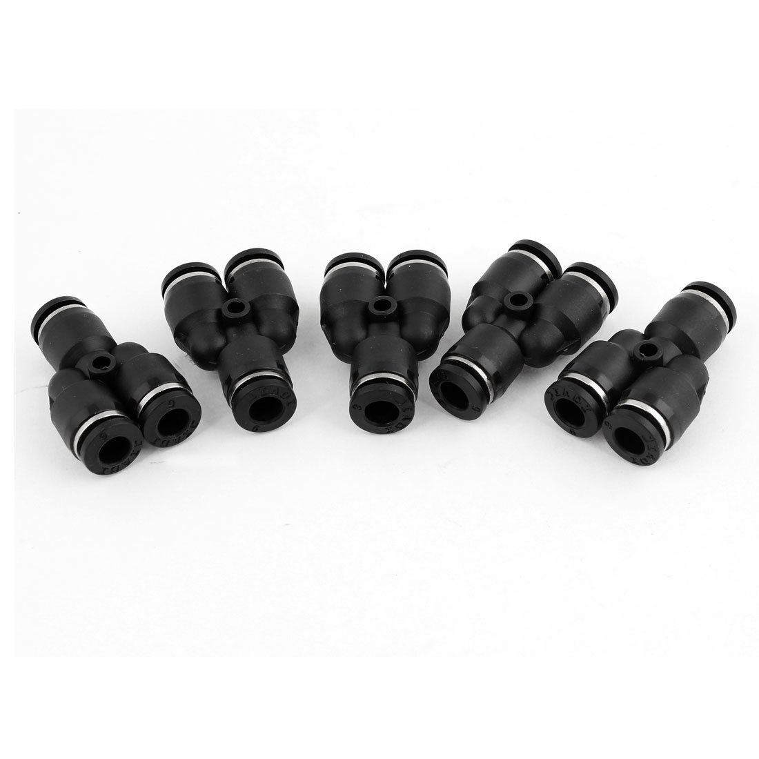 uxcell 5 Pcs 6mm to 6mm 3 Ports Y Splitter Pneumatic Quick Fitting Coupler-picture-17