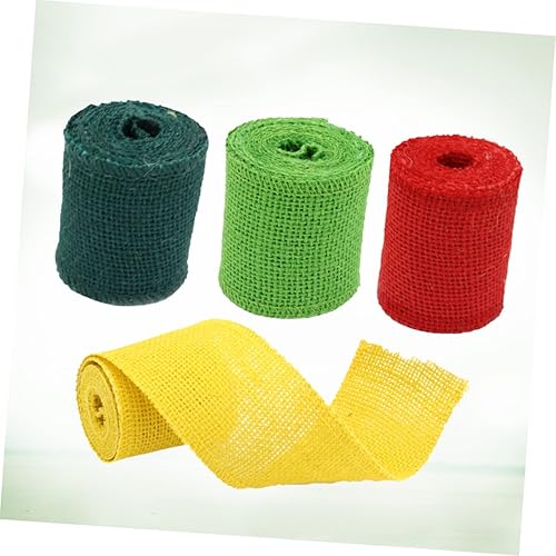 Miniatura 9 de ABOOFAN 8 rollos de cinta de arpillera de arpillera para manualidades, cinta de arpillera para manualidades, camino de mesa de arpillera, cinta de