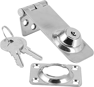 Locking Hasp, 304 Stainless Steel Keyed Hasp Locks Locking Hasp Silver for Boat Yacht Fishing Marine Accessory