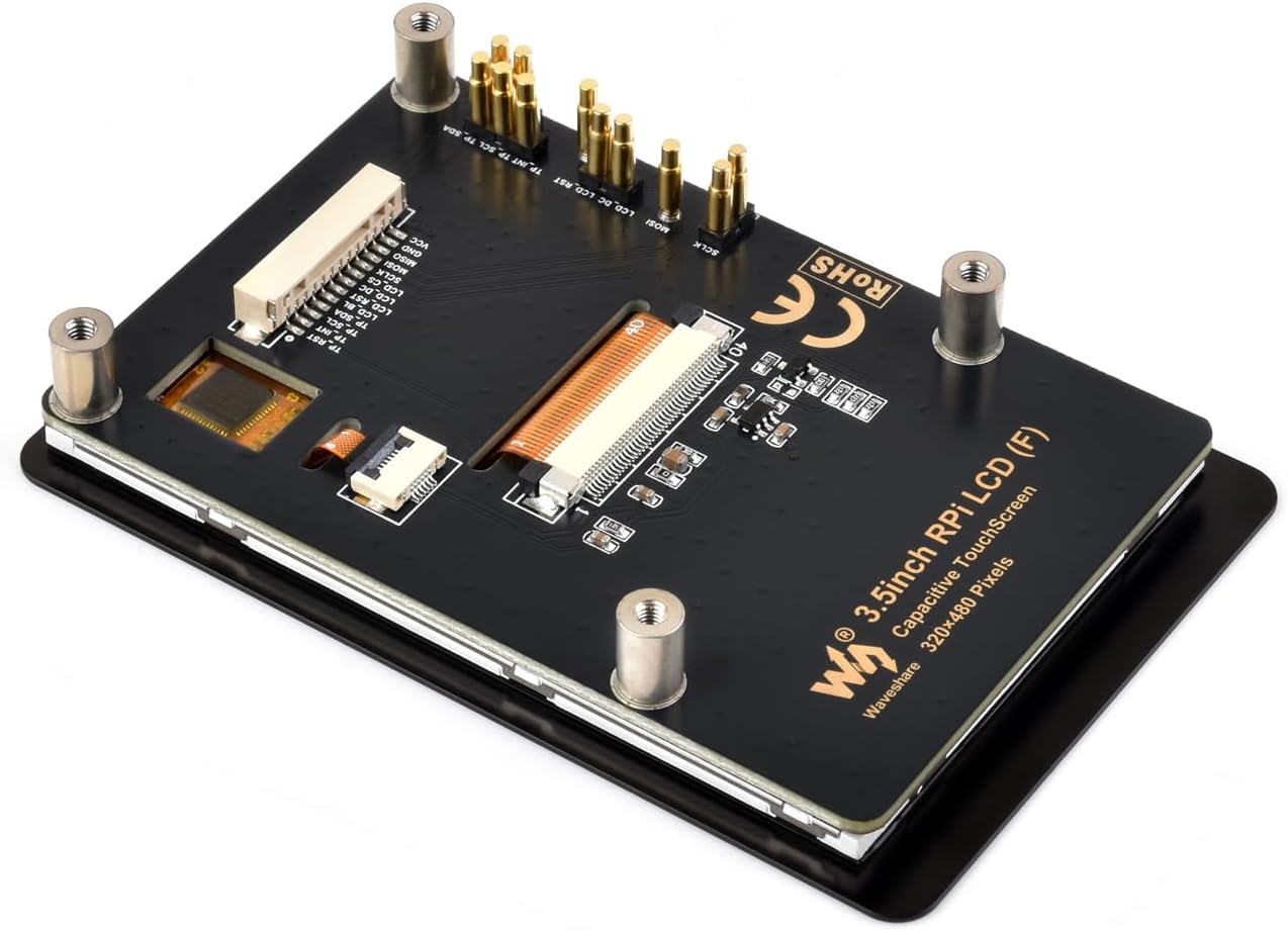 Waveshare 3.5inch Capacitive Touch Display, Compatible with Raspberry Pi 5/4B/3B, Pi Pico, IPS Panel, 320×480, 5-Point Touch, Immersion Gold Process, Toughened Glass Panel