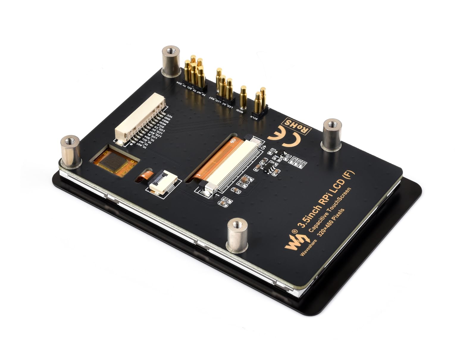 Waveshare 3.5inch Capacitive Touch Display (F) For Raspberry Pi, IPS Panel, 320x480 Resolution, 5-Point Touch, Immersion Gold Process, Toughened Glass Panel