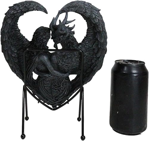 Miniatura 7 de Ebros Gift Solemne Voto Inocencia Demonio Satanás Pit Lord Abrazando Lilith Dark Angel Corazón Placa Decoración Escultura de Escritorio con soporte
