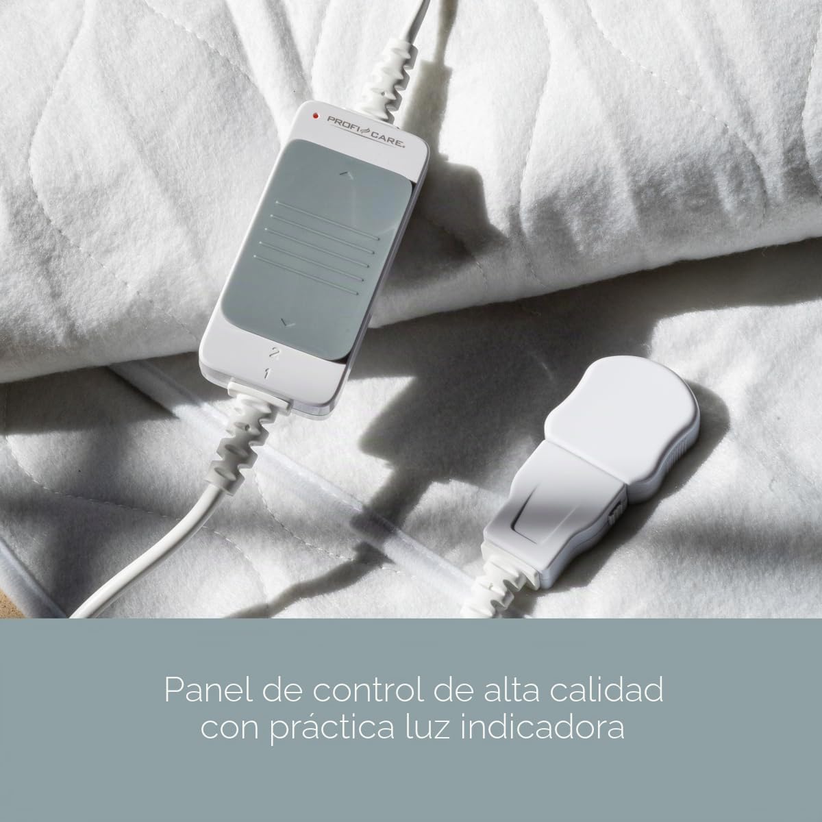 ProfiCare Manta térmica eléctrica calefactable, 70 x 150 cm, con Apagado automático, 3 Niveles Ajustables y protección contra sobrecalentamiento, Manta eléctrica con Calentamiento rápido