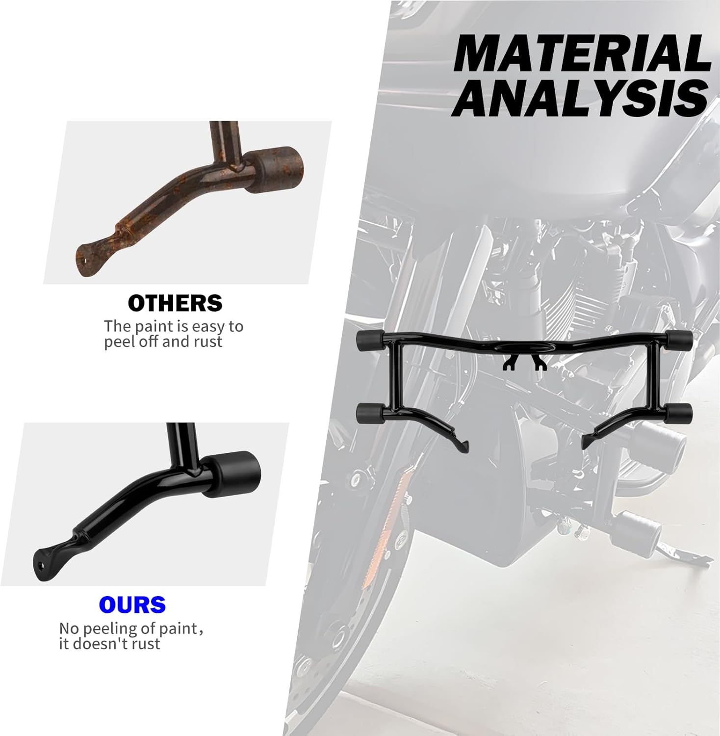 HDBUBALUS Motorcycle Crash Bar Engine Guard Highway Crash Bar Fit for Harley Touring Street Glide Road Glide Road King Electra Glide Ultra (F- Engine Guard for 14-23 Touring)