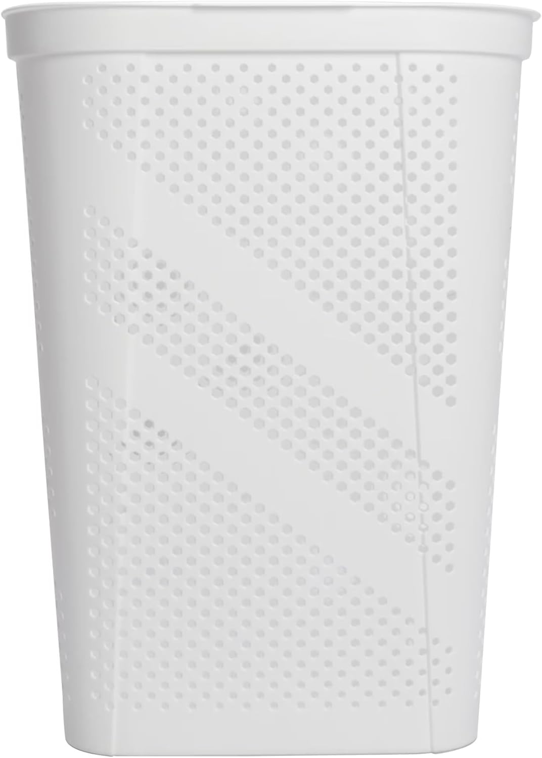 24" Plastic Hinged-Lid Rectangle Laundry Hamper, All Ages, White