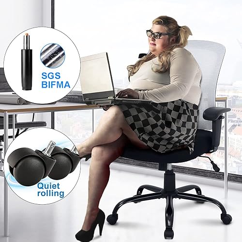 Miniatura 7 de Silla de oficina grande y alta, silla de computadora de alta resistencia, silla de escritorio de 400 libras, con soporte lumbar, ergonómica,