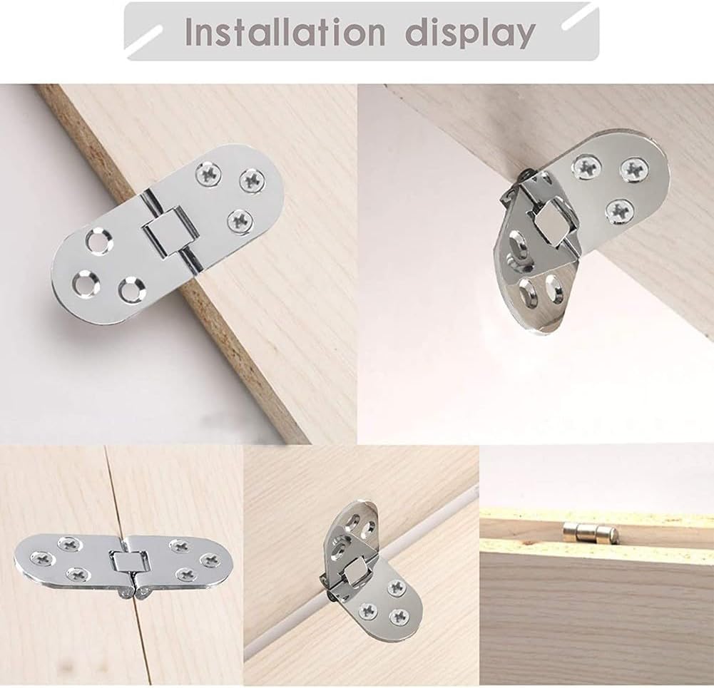 2-Pack Folding Table Hinges, Zinc Alloy Flip Top Cabinet Door Hardware with Soft Close Mechanism for Computer Desk and Furniture, Silver, 78x30mm