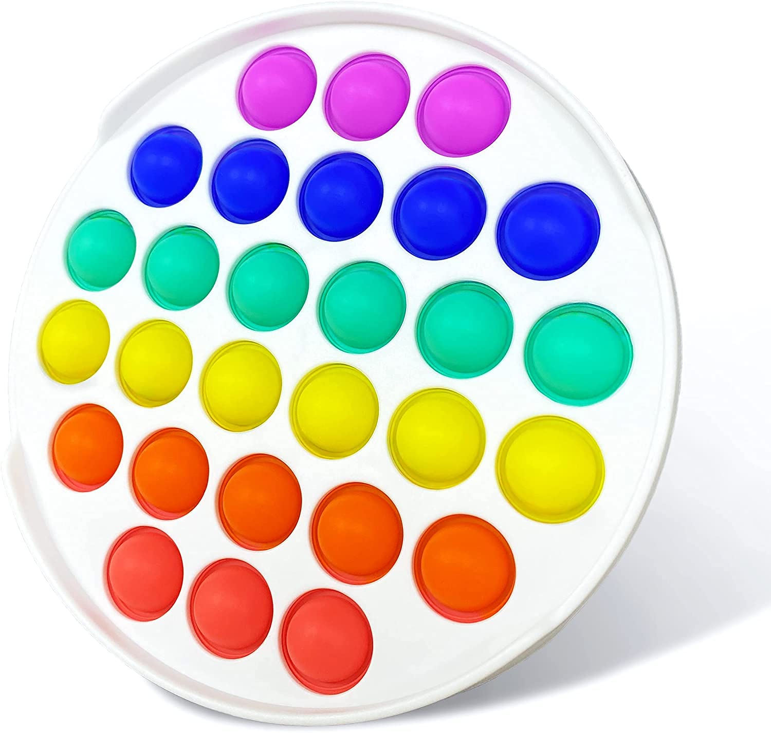 AFERELLE Pop It Fidget Toys Push POP with Hard Board Frame Bubble Fidget Sensory Toys, Silicon Satisfying Relaxing Toys, Simple dimple Fidget Toys for Kids Girls Boys Adult (Rainbow Round) (B09CSYLQMK) Amazon Price History, Amazon Price Tracker
