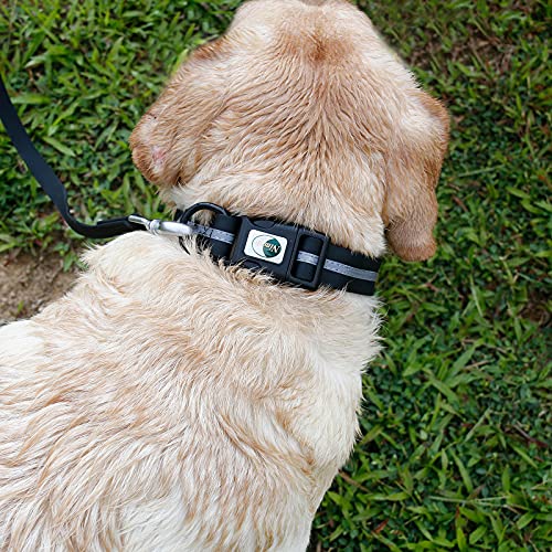 Image of Nimble Reflective Waterproof Dog Collar Adjustable Odor Resistant Easy Clean Pet Collar for Small Medium Large Dogs Night Walking Outdoor Rainy Use (Large (15.35 inch-24.8 inchinches), Black)