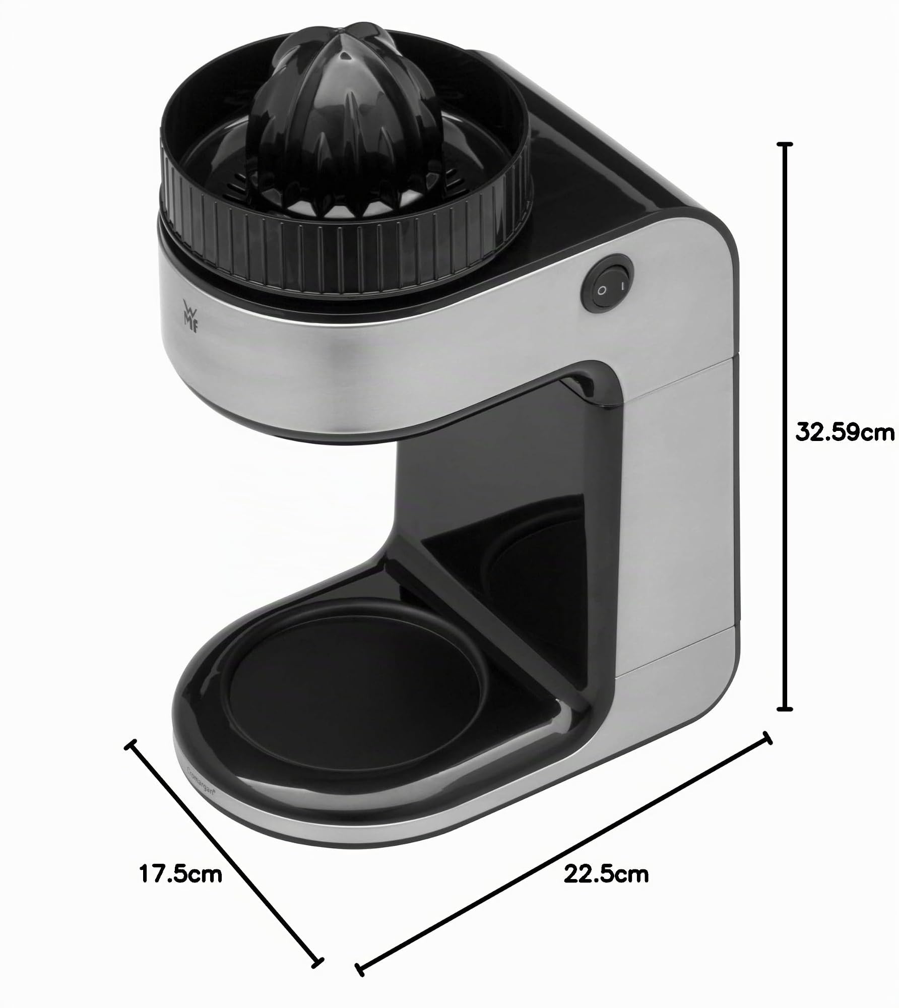 WMF Kult Pro Gemüsenudeln Spiralschneider elektrisch mit Citruspresse, Gemüsespaghettischneider, Zoodle Maker, Zucchini Nudeln Schneider, 3 Schneideinsätze, Auffangbehälter