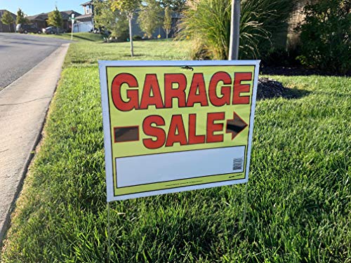 Sunburst Systems 3905 Garage Sale Sign, Assembled With Metal U-Stake, Double Sided, 14" X 22" (Including Stakes), 10 Pack #TOP5