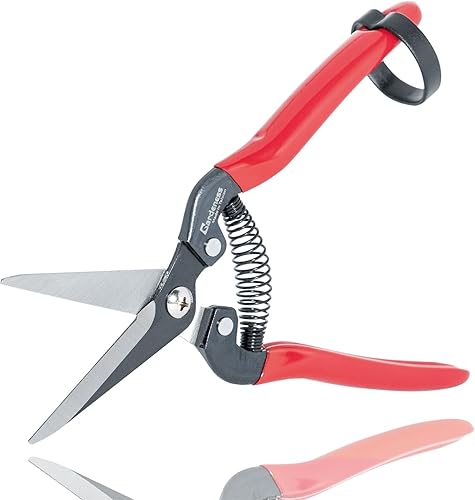 Gardeness Tijera de poda recta con hoja dentada de acero SK5, tornillo de unión ajustable Micro Tip Tijera de jardín para arreglar, recortar,