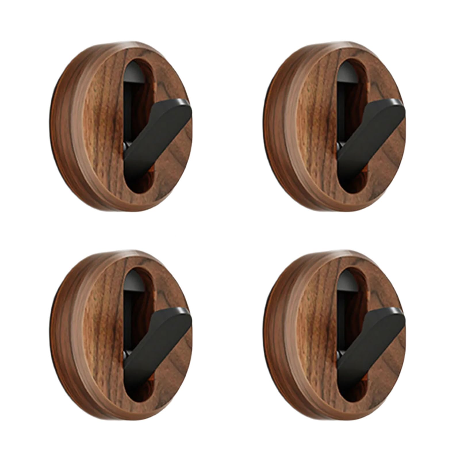Msioytog 4 Pieces Concealed Mounting Hooks Sturdy Walnuts Clothes Hanging Hooks Ideal for Hanging Coat Hats and Purses Pliable Door