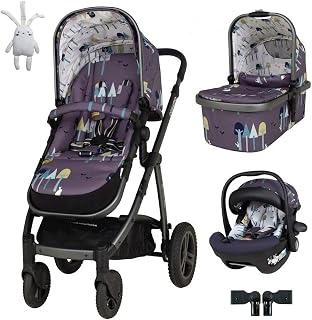 Cosatto 3 in 1 Travel System, Wow 2 - Birth to 25kg, Compact Fold, Inc Carrycot, iSize Car Seat, Adapters & Raincover (Wilderness)