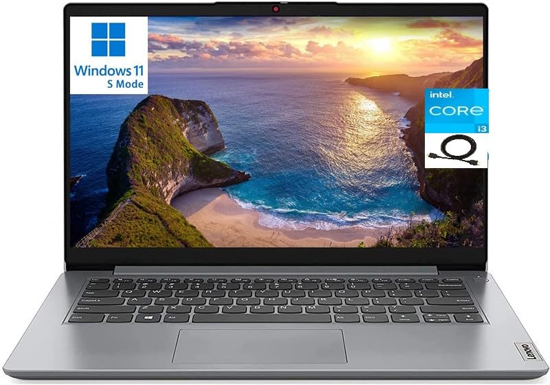 Image of Lenovo IdeaPad 1i Laptop, 14 inch HD Display, Intel Core i3-1215U Processor, Intel UHD Graphics, 20GB RAM 1TB SSD, Fingerprint Reader, Webcam, HDMI, USB-C, Windows 11 Home, Gray