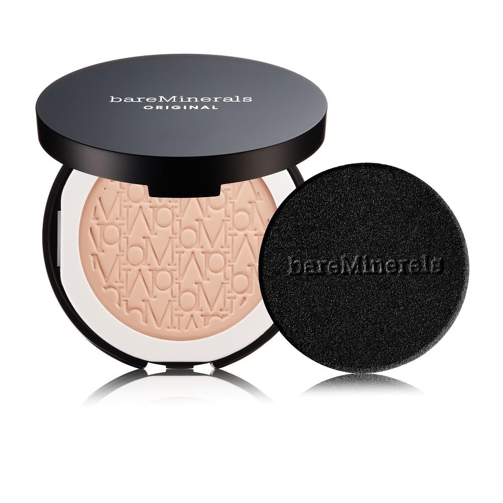 Original Pressed Powder Foundation Mineral SPF 15 – Talc-Free, Luminous Finish, Buildable Coverage, Vegan, Clean Beauty