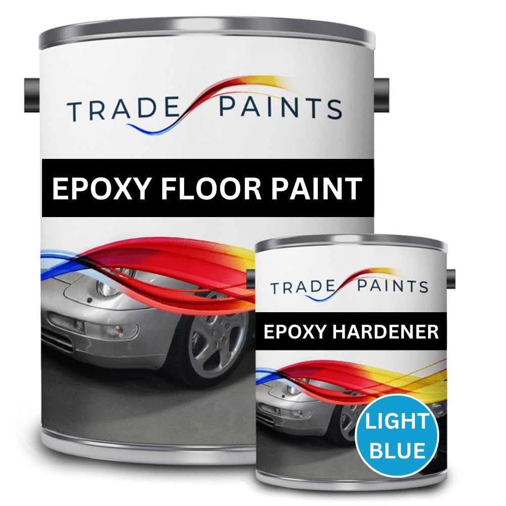 2 Pack Epoxy Garage Floor Paint - 5 Litres (Light Blue BS20E51)