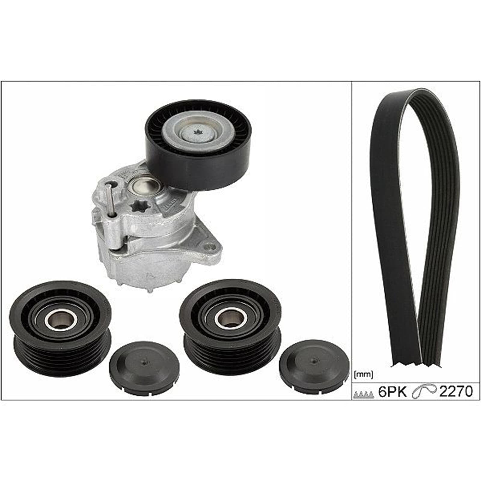 INA Jeu de courroies trapézoïdales à nervures 529 0449 10 2270mm Compatible avec MERCEDES-BENZ Classe C Berline W204 Classe C Berline W202 Classe E Berline W210 Vito Mixto W639 Viano W639