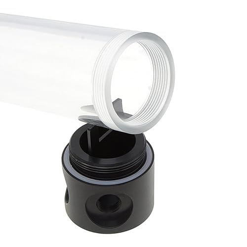 Miniatura 3 de YXQ 11.811x1.969 in Depósito Tanque Tubo G14 Cilindro Salida Lateral PMMA L Forma Hebilla de Metal para Computadora PC Refrigeración por Agua